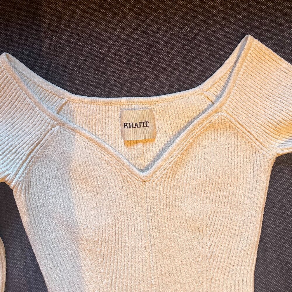 Khaite Off-The-Shoulder Long Sleeve Top - Picture 2 of 9